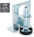 10 niveladores para mueble regulación interior M10 altura 46mm acero y plástico Emuca