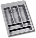 Cubertero for kitchen drawer 400mm gray plastic universal module Emuca