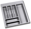 Cubertero para cajón de cocina universal módulo 500mm plástico gris Emuca