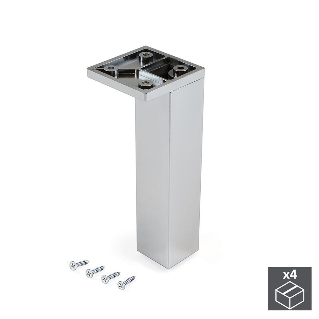 Furniture foot plastic corner 140-150mm adjustable chrome 4 pcs. Emuca