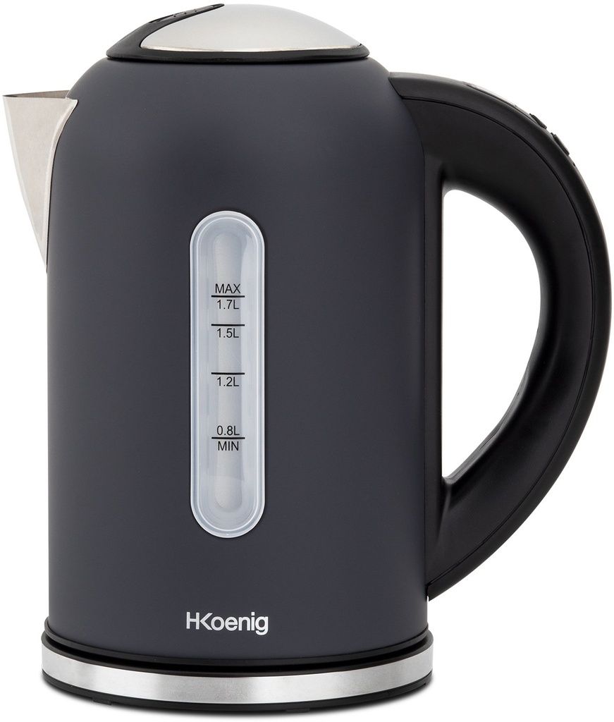 Hervidor eléctrico 2200W 1.7L base giratoria 360° negro mate H.Koenig BOE52