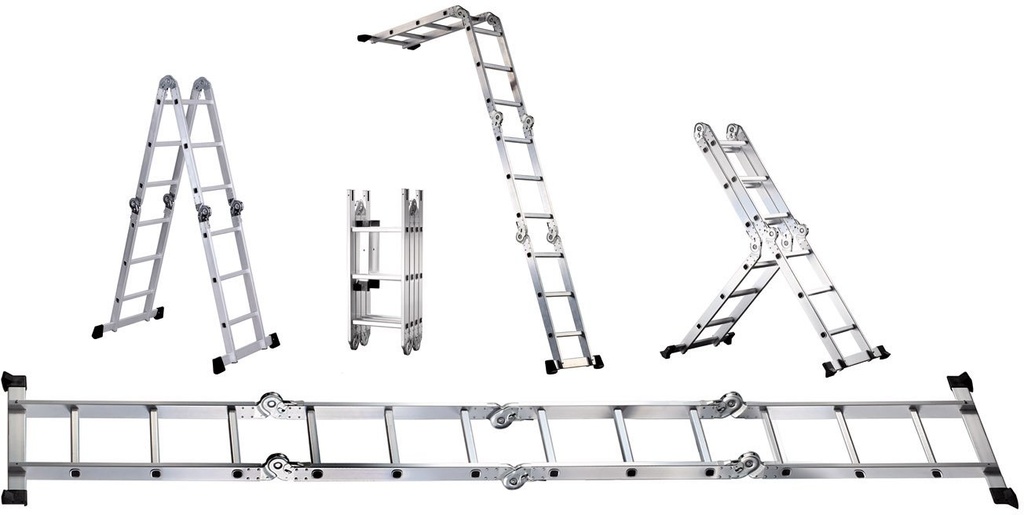 barreaux d'échelle aluminium multifonctionnel 4x3 372cm WK700010 Werku