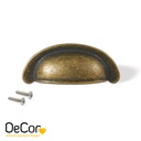 Tirador para mueble Alberic, L77mm, intereje 64mm, Zamak, Bronce - Emuca