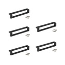 Lote de 5 tiradores para mueble Ribarroja, L144mm, intereje 128mm, Zamak, Pintado negro - Emuca