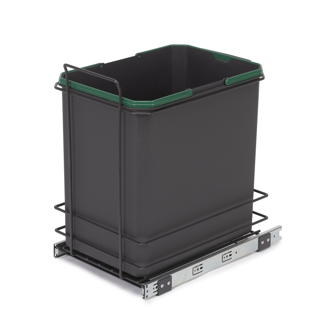 Contenedor reciclaje extracción manual 1x35L gris antracita para mueble cocina - Emuca