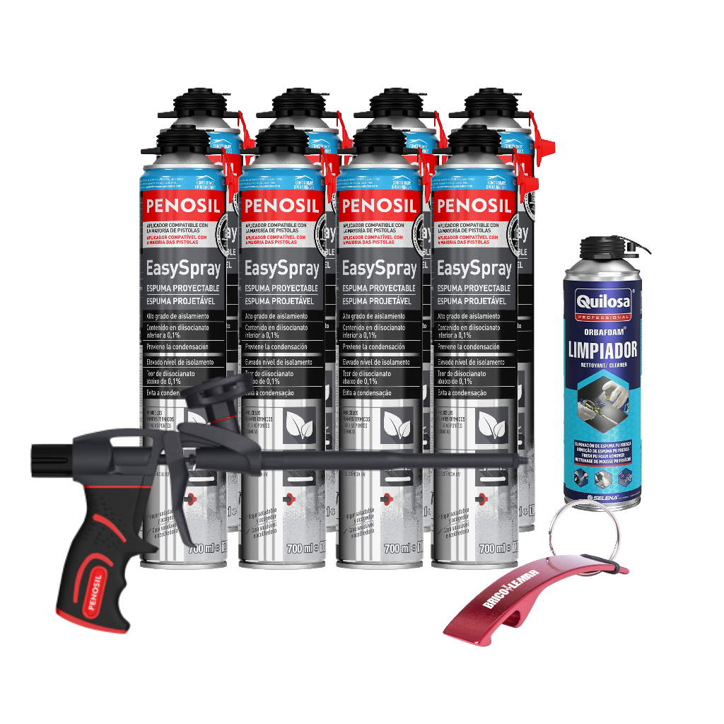 Kit FoamGun S1 + 4 gun cartridges foam projectable Penosil EasySpray 700ml + 500ml fresh foam cleaner