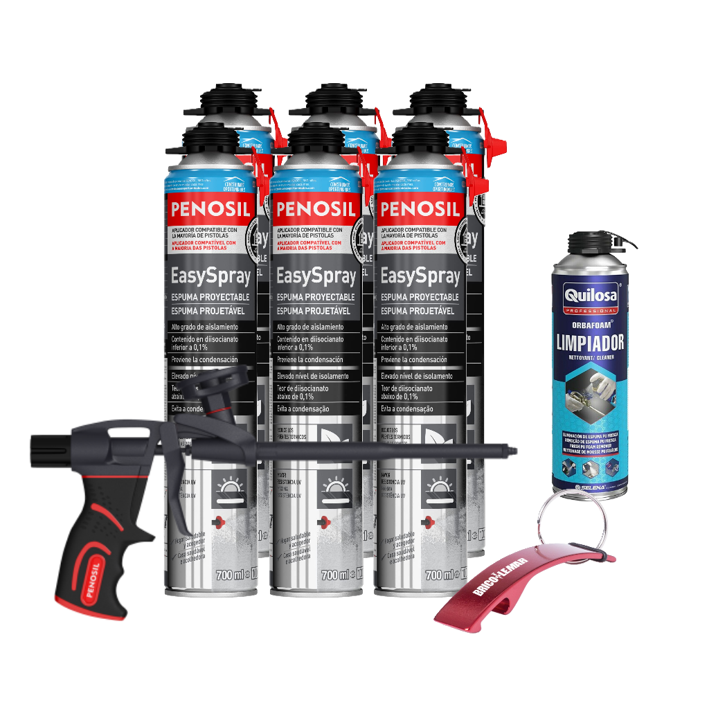 Kit FoamGun S1 + 4 cartouches d'armes à feu mousse projetable Penosil Easyspray 700ml + 500ml Mousse nettoyante douce