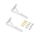 Juego de soportes plegables para estante, longitud 303mm, Acero, Pintado blanco - Emuca