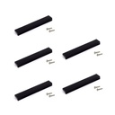 Lote de 5 tiradores para mueble Xirivella, L160mm, intereje 128mm, Aluminio, Anodizado negro - Emuca