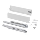 Cajón exterior Vertex con regulación 3D de altura 131mm, 40kg, profundidad 500mm, Acero, Pintado blanco - Emuca