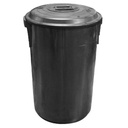 Balde com tampa 100 litros preto Vikinga
