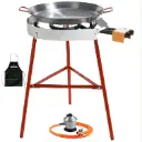 Kit paellero 40 centímetros Garcima + paellera 42 centímetros + + Windbreak apoio reforçado Kabra