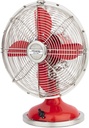 Retro metal fan design JOE50 33W red 25cm 3 speeds four blades H.Koenig