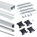 Sliding system for rolling doors cabinet 2 lower thickness 18mm aluminum profiles Emuca
