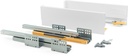 Kit Concetto altezza cassetto della cucina di profondità 105 millimetri 300 millimetri in acciaio bianco soft close Emuca