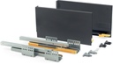 Kit Concetto altezza cassetto della cucina profondità 185 millimetri 350 millimetri acciaio Close lieve antracite Emuca