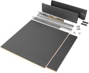Kit tiroir cuisine ou salle de bains Vertex 500mm 93mm à 600mm en acier hauteur module anthracite Emuca