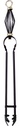 Kamin Zange schwarz Gold 52,5cm Maiol