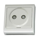 TV-FM-Basisfläche 80x80mm 9.5mm weiß 16A 250W GSC Entwicklung
