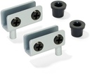 Juego de bisagras interiores para puerta de cristal 4-6mm espesor acero gris metalizado Emuca