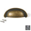 Lote de 20 tiradores para mueble Marrakech intereje 64mm zamak bronce Emuca