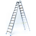 Dubbele trap klim met pla taf ORM PA 12 + 12 stappen Plabell