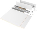 Kit Vertex drawer kitchen or bathroom panels with 500mm depth 450mm height 93mm white steel module Emuca