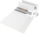 Kit de cajón cocina o baño Vertex con tableros profundidad 500mm altura 178mm módulo 600mm acero blanco Emuca
