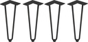 Juego de cuatro patas Hairpin de 2 varillas para mesa altura 400mm pintado negro Emuca