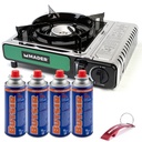 Hornillo portátil a gas 2,2kW Mader + 4 cartuchos de gas B-250 Butsir
