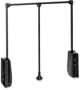 Verstelbare opvouwbare hanger voor de garderobe 830-1.150mm tot 12kg zwart gelakt staal Emuca
