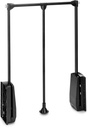 Colgador abatible para armario regulable 450-600mm hasta 12kg acero pintado negro Emuca