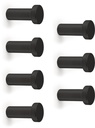 Lot de 7 accroches murales Wellington en zamak peint en noir Emuca