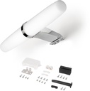 Refletor LED Emuca para espelho banheiro Gemini IP44 233mm plástico cromado
