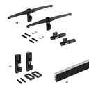 Zero Kit aus strukturierten schwarzen Holzregalhalterungen und Kleiderbügelstange Emuca
