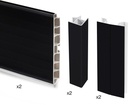 Kit Sockelleisten für Küche Plasline 2 Stangen 2,35 m Höhe 100 mm mit schwarzem Kunststoff-Verbindungszubehör Emuca