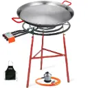 Kit Paellero Garcima 60 cm con Paellera 70 cm, Soporte Reforzado, Regulador y Manguera + Delantal de Regalo