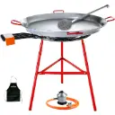 Kit paellero 70 centimetri Garcima con paellera 90 centimetri e il supporto Kabra