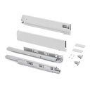 Cajón exterior Vertex con regulación 3D de altura 93mm, 40kg, profundidad 350mm, Acero, Pintado blanco - Emuca
