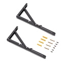 Juego de soportes plegables para estante, longitud 403mm, Acero, Pintado negro - Emuca