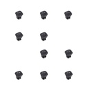 Lote de 10 interruptores para empotrar D21x21, Plástico, Negro - Emuca