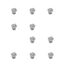 Lote de 10 interruptores para empotrar D21x21, Plástico, Gris - Emuca