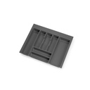 Cubertero Optima para cajón Universal, módulo 600mm, Plástico, Gris antracita - Emuca