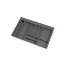 Cubertero Optima para cajón Universal, módulo 800mm, Plástico, Gris antracita - Emuca