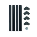 Lote de 4 patas para mesa, diámetro 60mm, H 830mm, Acero, Pintado negro - Emuca