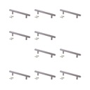 Lote de 10 tiradores para mueble Orlando, L136mm, intereje 96mm, Acero, Níquel satinado - Emuca