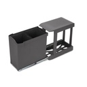 Contenedor reciclaje automático 2x14L gris antracita fijación inferior - Emuca