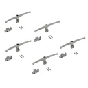 Lote Soportes para 5 Estantes de Cristal Estructura Zero Zamak Gris - Emuca