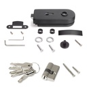 Cerradura para Puerta de Cristal 8-12mm con Marco de Madera Acero Negro Llave - Emuca