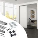 Kit Herrajes para Armario con 2 Puertas Correderas y Cierre Suave Placard 74 Sharp Mate - Emuca